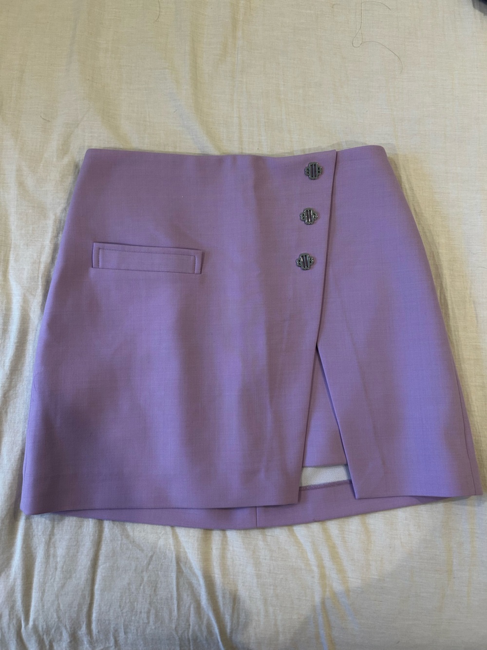 Maje Women's Lilac Wrap-Front Skirt